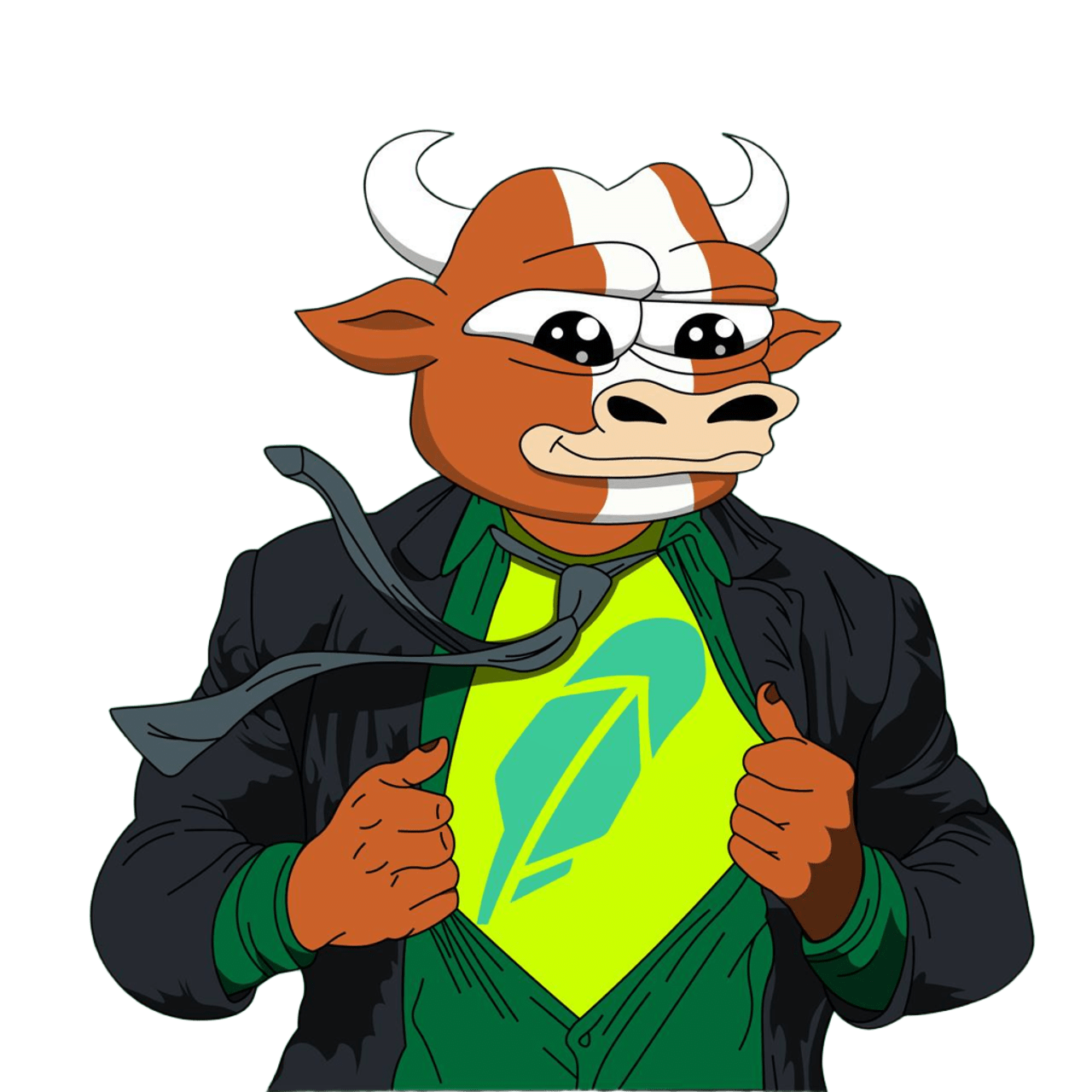 Mumu ripping open his jacket to reveal the Robinhood mark